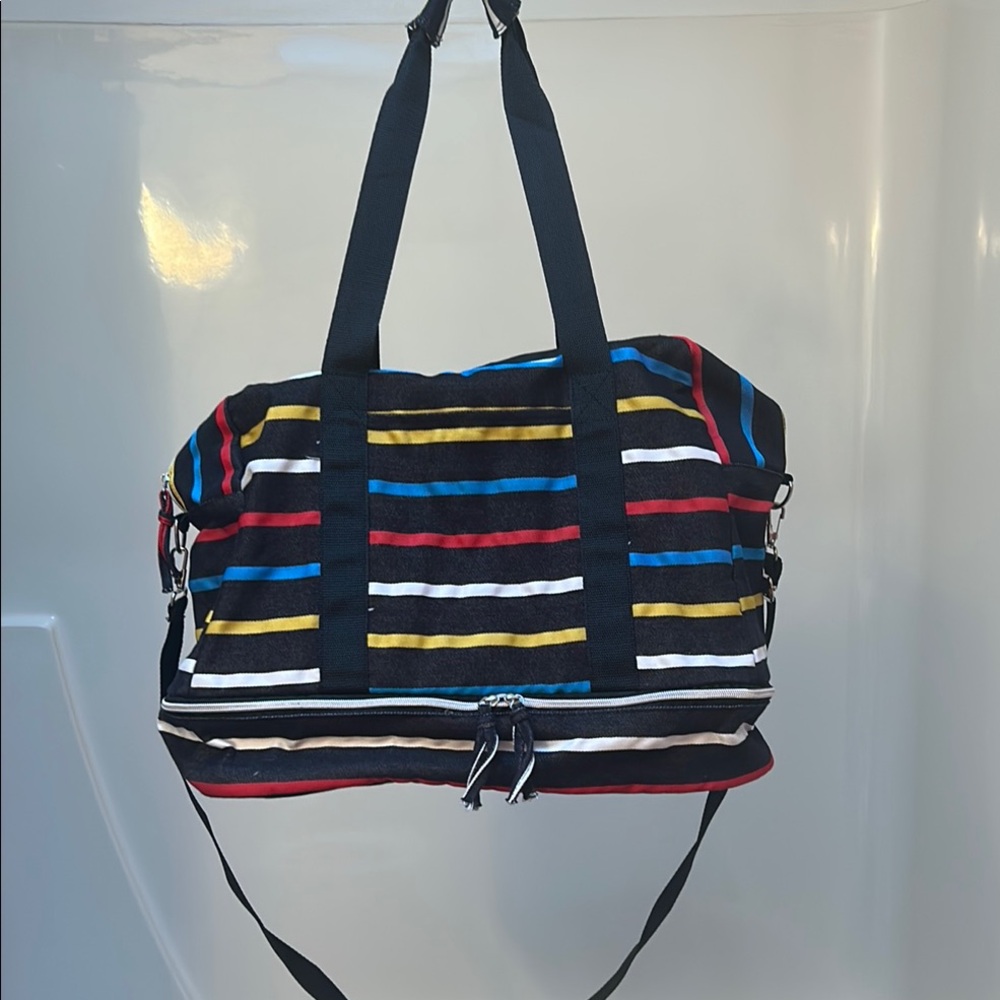 Colorful Striped Denim Beach/Tote Bag. Never Used.